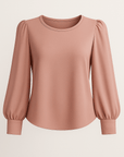 Geneva | Women's Satin Puff Sleeve Blouse – Elegant Relaxed Fit Summer Top for Women