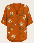Freya | Women’s Floral Button-Up Blouse – Relaxed Fit & Vibrant Elegance