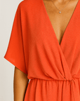 Brooklyn | Wrap Mini Dress - Kimono Sleeves - Tie Waist Detail
