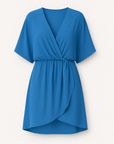 Brooklyn | Wrap Mini Dress - Kimono Sleeves - Tie Waist Detail