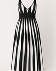 Mila | Sleeveless Maxi Dress - V-Neckline - Vertical Stripe Pattern