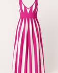 Mila | Sleeveless Maxi Dress - V-Neckline - Vertical Stripe Pattern