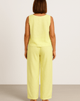 Claire | Two-Piece Lounge Set - Sleeveless Tie Front Top - Wide Leg Pants