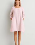 Alice | Relaxed Linen Dress with Pockets and Three-Quarter Sleeves