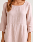 Alice | Relaxed Linen Dress with Pockets and Three-Quarter Sleeves