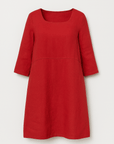 Alice | Relaxed Linen Dress with Pockets and Three-Quarter Sleeves