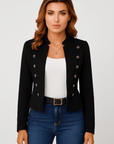 Astrid | Women's Tailored Double-Breasted Jacket – Velvet Feel – Elegant & Sophisticated Style