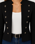 Astrid | Women's Tailored Double-Breasted Jacket – Velvet Feel – Elegant & Sophisticated Style