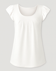 Lily | Women’s Ruffle Shoulder Tank Top - Relaxed Fit - Soft Breathable Fabric - Feminine Detail