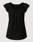 Lily | Women’s Ruffle Shoulder Tank Top - Relaxed Fit - Soft Breathable Fabric - Feminine Detail