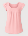 Lily | Women’s Ruffle Shoulder Tank Top - Relaxed Fit - Soft Breathable Fabric - Feminine Detail