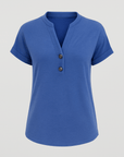 Scarlett | Women’s V-Neck Henley Shirt - Relaxed Fit - Soft Breathable Fabric - Button Placket