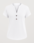Scarlett | Women’s V-Neck Henley Shirt - Relaxed Fit - Soft Breathable Fabric - Button Placket