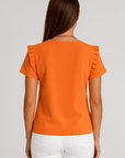 Zoe | Women’s Ruffled Sleeve Blouse - Relaxed Fit - Breathable Fabric - Feminine Everyday Top