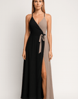 Audrey | Wrap Maxi Dress - Spaghetti Straps - Side Slit Skirt