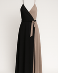 Audrey | Wrap Maxi Dress - Spaghetti Straps - Side Slit Skirt