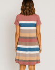 Caroline | Women’s Striped T-Shirt Dress - Soft Stretch Knit - Relaxed A-Line Fit