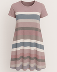 Caroline | Women’s Striped T-Shirt Dress - Soft Stretch Knit - Relaxed A-Line Fit