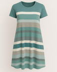 Caroline | Women’s Striped T-Shirt Dress - Soft Stretch Knit - Relaxed A-Line Fit