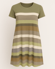 Caroline | Women’s Striped T-Shirt Dress - Soft Stretch Knit - Relaxed A-Line Fit