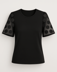 Autumn | Trendy T-Shirt with Embellished Dotted Sleeves