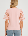 Autumn | Trendy T-Shirt with Embellished Dotted Sleeves