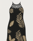 Naomi | Sleeveless Dress - Lattice Halter Neck - A-Line Silhouette