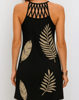 Naomi | Sleeveless Dress - Lattice Halter Neck - A-Line Silhouette