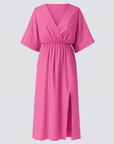 Francesca | Wrap Front Maxi Dress - Relaxed Fit - V-Neck with Side Slits