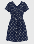 Rylee | Women's Polka Dot Summer Dress with Ruffle Sleeves – Relaxed Fit Cotton Button Front