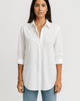 Maeve | Classic Button-Down Shirt - Relaxed Fit - Curved Hem - Crisp Cotton Fabric