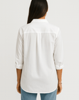 Maeve | Classic Button-Down Shirt - Relaxed Fit - Curved Hem - Crisp Cotton Fabric