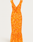 Elodie | Tie-Dye Ruffle Maxi Dress - Deep V-Neckline - Flounce Hem