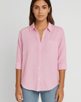 Adeline | Striped Button-Down Shirt - Relaxed Fit - Chest Pocket Detail - Roll-Tab Sleeves