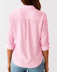 Adeline | Striped Button-Down Shirt - Relaxed Fit - Chest Pocket Detail - Roll-Tab Sleeves