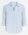 Adeline | Striped Button-Down Shirt - Relaxed Fit - Chest Pocket Detail - Roll-Tab Sleeves