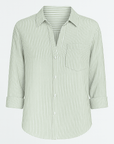 Adeline | Striped Button-Down Shirt - Relaxed Fit - Chest Pocket Detail - Roll-Tab Sleeves