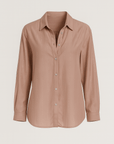 Wren | Metallic Stripe Button-Down Shirt - Long Sleeves - Relaxed Fit - Soft Drape Fabric