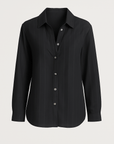 Wren | Metallic Stripe Button-Down Shirt - Long Sleeves - Relaxed Fit - Soft Drape Fabric