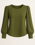 Geneva | Women's Satin Puff Sleeve Blouse – Elegant Relaxed Fit Summer Top for Women
