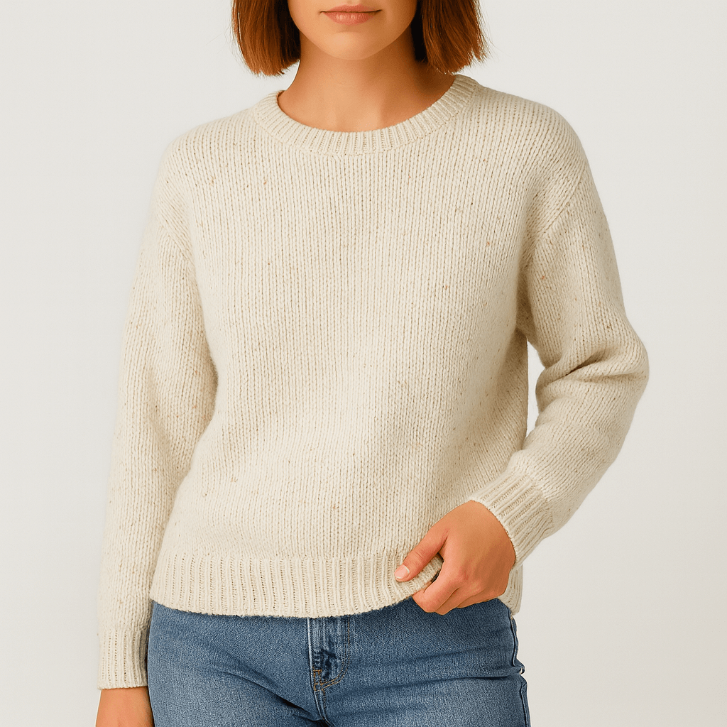 Meluvie | Beige Speckled Knit Sweater