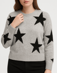 Meluvie | Women's Oversized Star Pattern Sweater