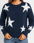 Meluvie | Women's Oversized Star Pattern Sweater