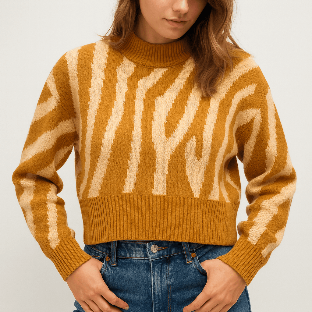 Meluvie | Zebra Print Knit Sweater