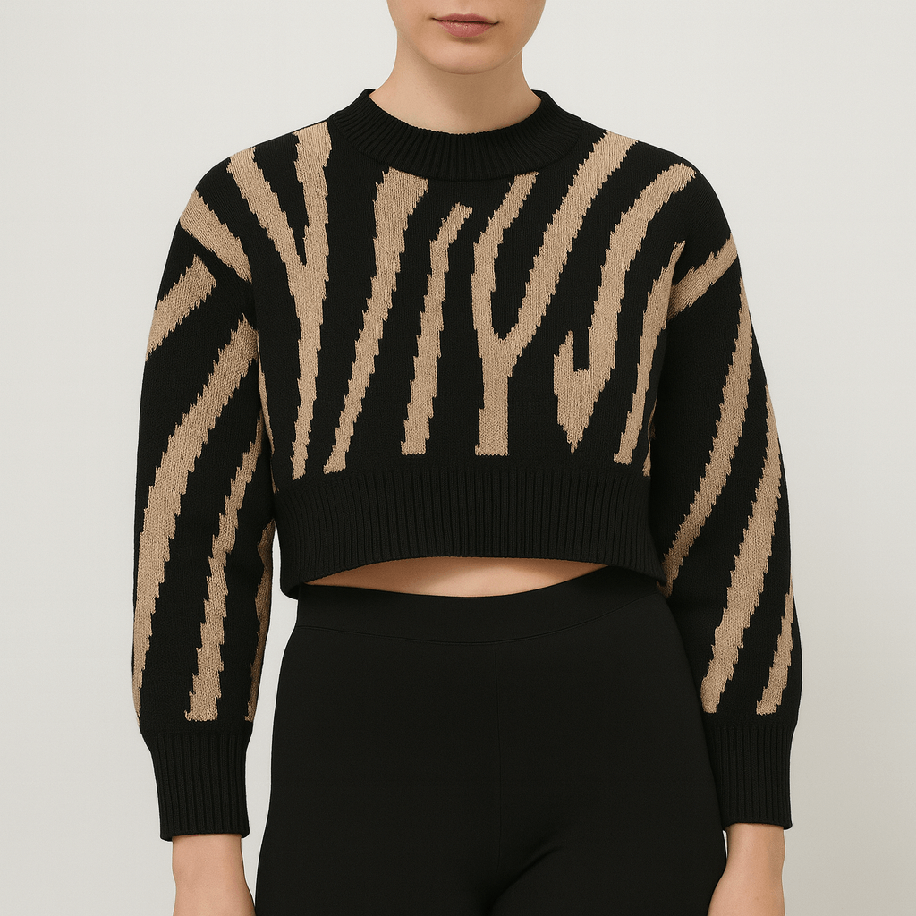 Meluvie | Zebra Print Knit Sweater