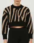 Meluvie | Zebra Print Knit Sweater