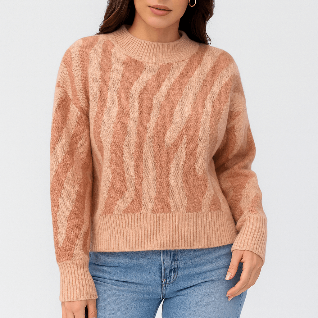 Meluvie | Zebra Print Knit Sweater