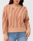 Meluvie | Zebra Print Knit Sweater