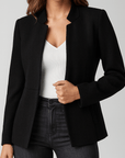 Meluvie | Collarless Herringbone Blazer