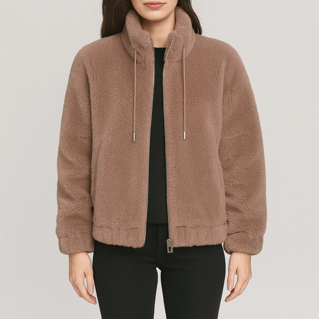 Meluvie | Plush fleece bomber jacket